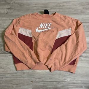 Nike Peach‎ and Burgundy Sportswear Sweatshirt